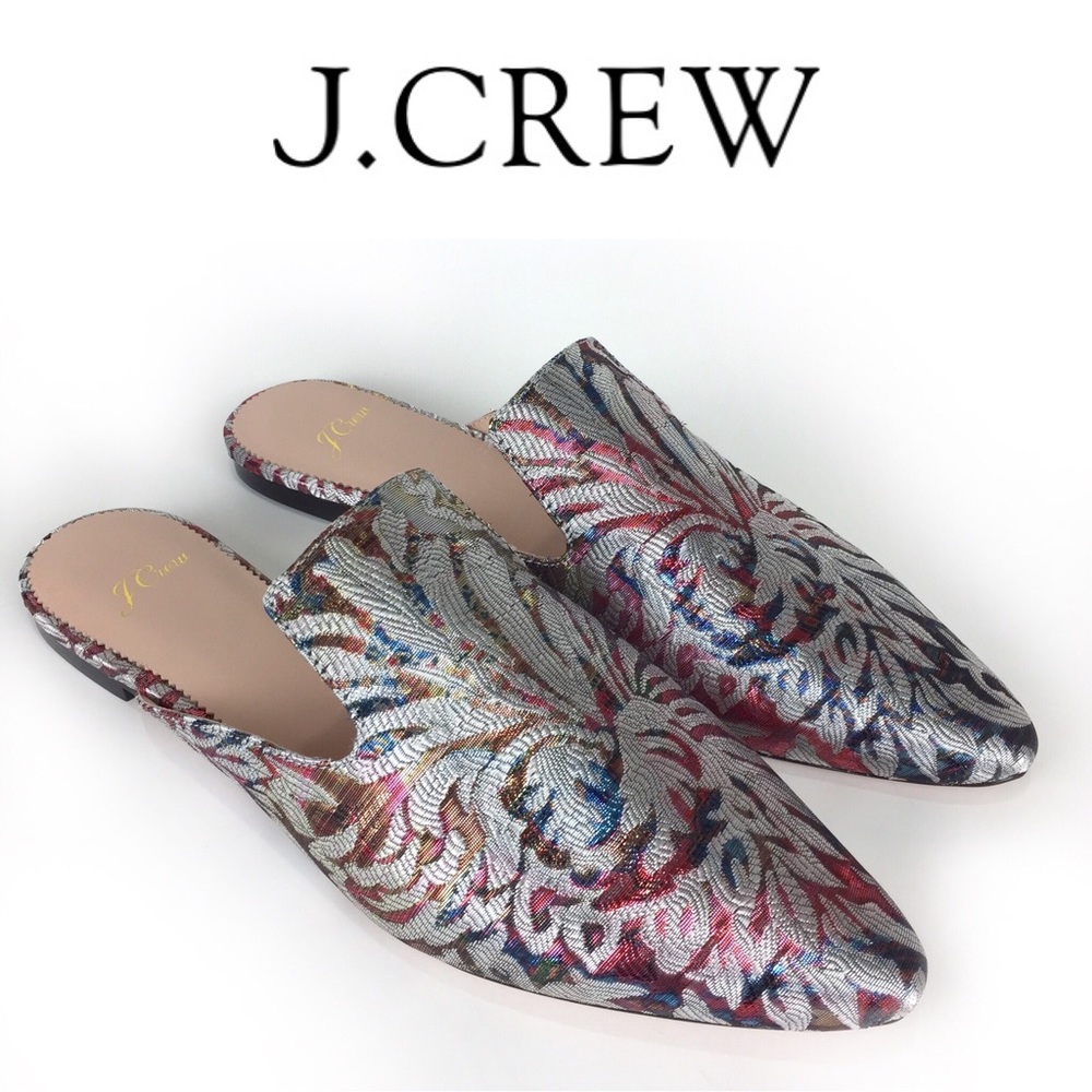 J. Crew Marina Slides Jacquard Fantasia Sz 9.5 NEW - Picture 2 of 13
